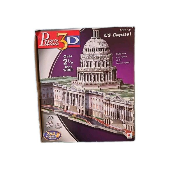 2005 Milton Bradley 3D United States US Capitol Jigsaw Puzzle Vintage Puzz 3D - Picture 1 of 10